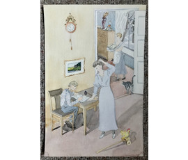 Михеева В.Н. Акварель. Иллюстрация: Ванька Жуков. А.П.Чехов. 1991 год; 36,5х24 см №1500