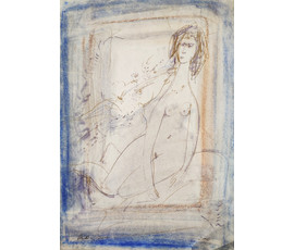 Алесь Мара (Марочкин А.А. 1940 г.р.). Эскиз "Дзяўчына i конiк" (бел.) Акварель, 2001 год №1738