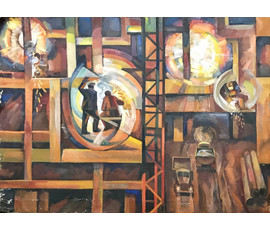 Климов М.Г. «Строймассив вечером», 1970-е гг. №1055