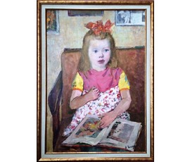 Картина "Девочка с книгой". Белоусов Владимир Прокофьевич. 1967г. №183