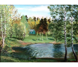 Сахно А.Л. - "Пейзаж с водоемом". 1989г. №410 нет в наличии