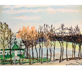 Михеева В.Н. Акварель. "Музей l съезда РСДРП в Минске", 1970-е гг. 36х48 см №1493