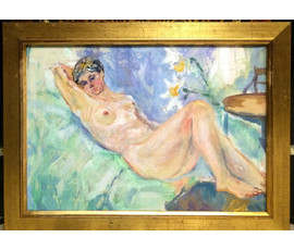 Фото: Мазаникова С.В. "Обнаженная", 2009 г. Холст, масло. Размер 35х50 см. с рамой. - Артикул №21