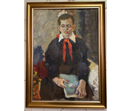 Петров "Пионерка". Холст, масло. Размер 44х61 см. № 2705