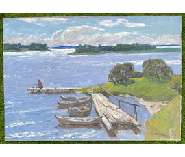 Фото: Савицкий В.Н "Тёплый день", 1982г. Холст, масло. Размер 80х115 см. № 3631 - Артикул №3631