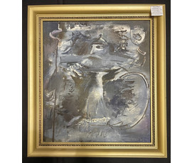 Алесь Мара (Марочкин А.А) "Старажытны вой",1991г. Холст, масло. Размер 45х50 см. Этюд каталожной работы "Сівы воўк" № 2771