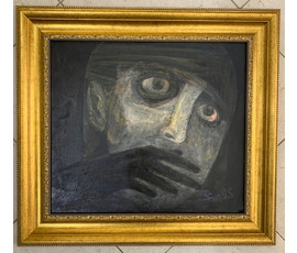 Акулов В.И. "Страх как средство самосохранения". Минск, 2005г. ДСП, масло. Размер 61,5х56 см.№1453