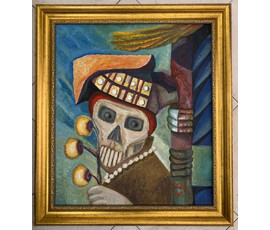 Акулов В.И. "Не терпя , взирай на силу его...". Минск, 2007 г. Размер 75х84,5 см. Оргалит ,масло.1452