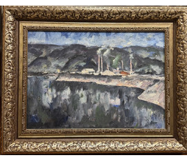 Дударенко Л.А "Преображение пейзажа ", 1969 год. Картон, масло. Размер с рамой 66х52 см. № 3732