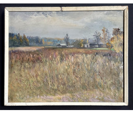 Скрипниченко Г.С "Ля хаты- Белы Бераг", 1989г. ДВП, масло. Размер с рамой 41х51 см. № 3979