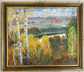 Ландарский Р.Е "Мой родный кут",2019г. Холст, масло. Размер с рамой 83х70см. № 2615