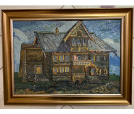 Фото: Попович М.И "В Кижах", 1977г. Картон, масло. Размер 45х31,5 см. № 2684 - Артикул №2684