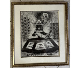 Кищенко А.М "Портрет", 1995г. Бумага, уголь.Размер 52х59 см. № 3158