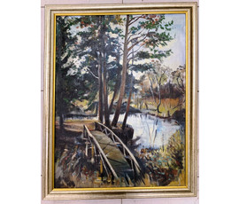 Звонков И.Г "Белорусский пейзаж", холст, масло. Размер 53х67,5 см. № 2229