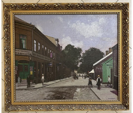 "Городской пейзаж", Европа, 20 век. Холст, масло. Размер 63,5х55 см. № 3256
