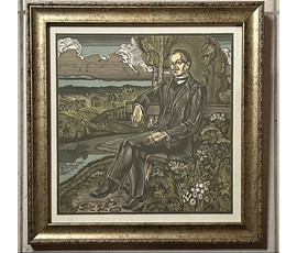Басалыга М.С. Литография. Я.Купала "Курган". Размер с рамой и паспарту 27,5 х28 см. № 3175
