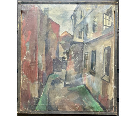 Фото: Аксельрод М.М. ? "Старый Минск. Немига?Синагога?",1960-е года. Минская школа. Холст, масло. Размер 70х80 см. № 4003 - Артикул №4003