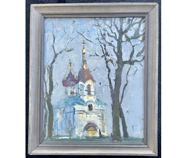 Фото: Хмелевский В.В "Церковь Марии Магдалины", 1994г. Холст, масло. Размер 33х40 см. № 2762 - Артикул №2762