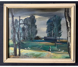 Фото: Скрипниченко Г.С "Берёзы", 1979-1981г.г Холст, масло. Размер 55,5х45 см. № 3938 - Артикул №3938