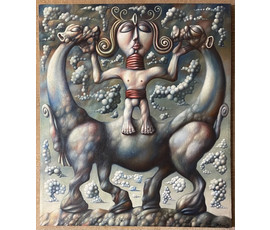 Петрань В. "Девочка не знающая вкус талого снега", 1998г. Холст, масло. Размер 95х110 см. № 3299
