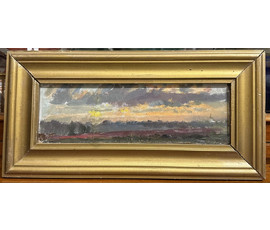 Бржозовский Г.Ф "Пейзаж". Картон, масло. Размер 38,5х19 см. № 3469