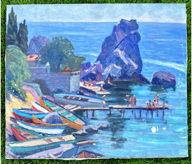Журавков Ф.Н "У Чёрного моря...", холст, масло. Размер 70х80 см. № 2309