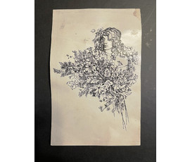 Селещук Н.М. "Слухаю сэрца" 1976г. Тушь. Размер 17,5х11,5 см. № 2014