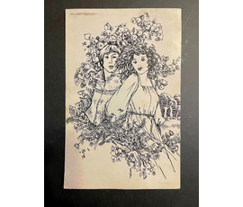 Селещук Н.М. "Слухаю сэрца",1976г. Тушь. Размер 17,5х11,5 см. № 2015