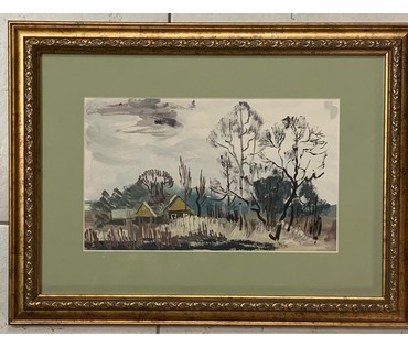 Юзвук В.С. Пейзаж. Бумага, масло. Размер 16х26 см. № 2724 (артикул №2724) - фото №1