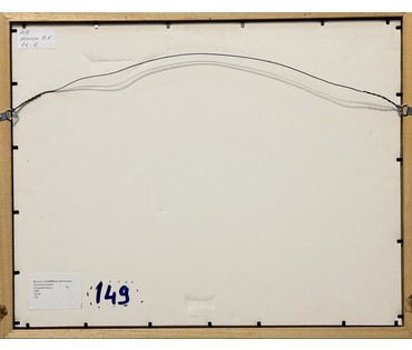 Жолток В.К "Осенний пруд", 1982г. Картон, масло. Размер с рамой 44,5х55 см. № 3791 (артикул №3791) - фото №3