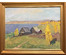 Козловский А.С "Осень в деревне", картон, масло. Размер с рамой 52х43 см. № 4103 (артикул №4103) - фото №1