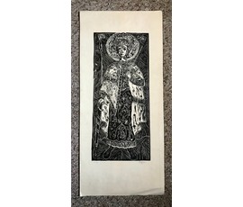 "Святой Георгий". Литография. Подпись автора, 1967 год; 61,5/28 см №1496