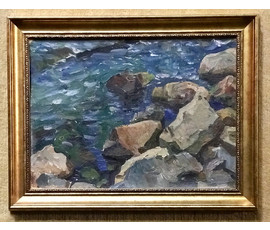 Фото: Крохалев П.С (Крохолев) "Море и камни",1964 г. - Артикул №1176