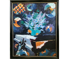 Фото: Кищенко А.М. “Гимн сирени”, 1989г. Холст, масло. Размер 136х110 см. № 621