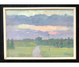 Иван Рей (I.Рэй). Пейзаж с фонарем, 1982 год; 58,5/41 см без рамы №1823