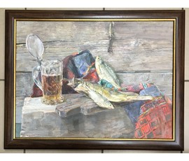 Картина "Натюрморт с бокалом пива". Ходорович В. 2014 г. №647 НЕТ В НАЛИЧИИ