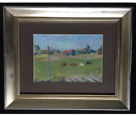 Фото: Крохалев П.С (Крохолев) Пейзаж. 1960г. Картон, масло. Размер 33х40 см. - Артикул №769