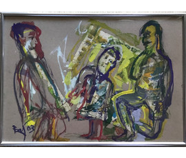Акулов В.И. "Хорошие новости”, 2003г. Смешанная техника письма. Размер 30х43 см. №806