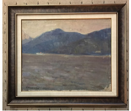 Крохалев П.С (Крохолев) Пейзаж. Холст, масло. Размер 36,5х47 см. С рамой 52х60 см. №829