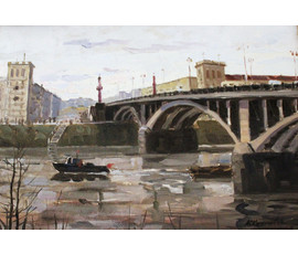 Картина "Кировский мост". Витебск. А.С.Корженевский. 1978г. №159