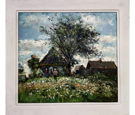 Фото: КАТАЛОЖНАЯ РАБОТА Исаенок Н.И. "Хутар" (бел.), 2008 год; 46х50 см без учета рамы - Артикул №1760