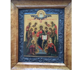 Икона "Седмница с избранными святыми". Палех, 1ая половина 19ого в. №117