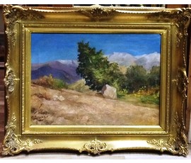Мещерский А. "Летний пейзаж", 1860 год. Холст, масло. Размер с рамой 42х54 см. №171