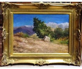 Мещерский А. "Летний пейзаж", 1860 год. Холст, масло. Размер с рамой 42х54 см. №171