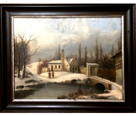 Фото: Картина "Прогулка". Leger Hidalgo F. 19 век. Испания. - Артикул №223