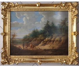 Pieter Gerardus van Os (1776-1839). "Сельский пейзаж". Голландия. Начало 19 века. №222