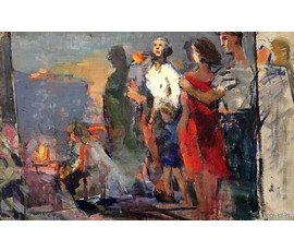 Эрлер Л.Н "Из недописанного...", 1970г. Холст, масло, размер 41х62 м. № 2150