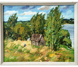 Картина "Ветренный день". А.Коктев 1986г. №260