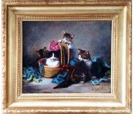 Картина "Веселые котята". Луи Эжен Ламберт (1825 -1900 ). №262