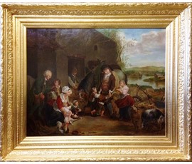 Картина "Многодетное семейство".Gill William. 19век. Англия. №282 Цена по запросу